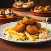 Nuggets de pollo con papas